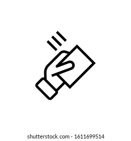 Contactless wireless pay icon template, NFC Payment symbol in outline style isolated on white background