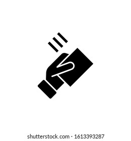 Contactless wireless pay icon template, NFC Payment symbol in black flat shape design isolated on white background