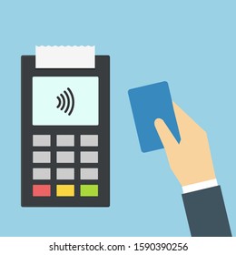 Contactless wireless pay sign logo. Credit card, debit card touch, nfc payment vector concept illustration. Online transaction