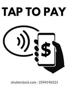 Contactless or wireless pay sign logo. NFC technology contact less credit card.Pay with phone technology, contactless payment system. transparent background for easy editing.