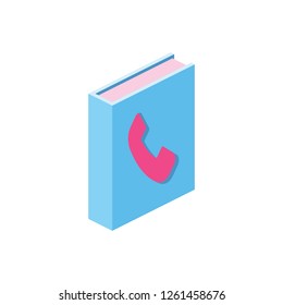 Contacts 3D Vector Isometric icon phone book
