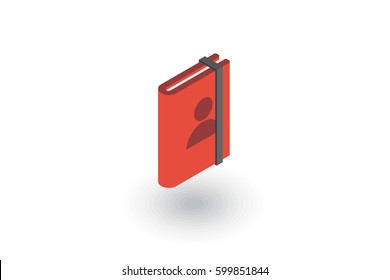 Contacts, address book isometric flat icon. 3d vector colorful illustration. Pictogram isolated on white background