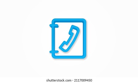 Contacts, address book realistic icon. 3d vector illustration. Isolated line color pictogram. Transparent shadows