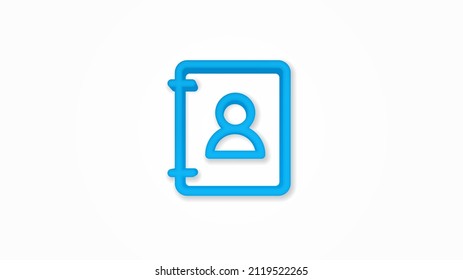 Contacts, address book realistic icon. 3d vector illustration. Isolated line color pictogram. Transparent shadows