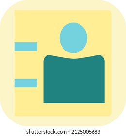 Contacts app, illustration, vector on a white background.