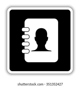 contacts book - black vector icon
