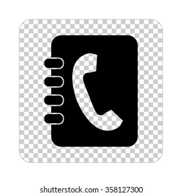contacts book  - black vector icon
