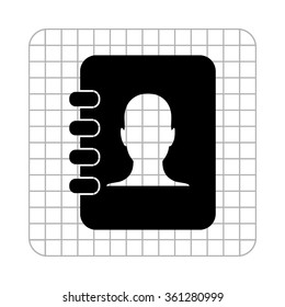 contacts book  - black vector icon