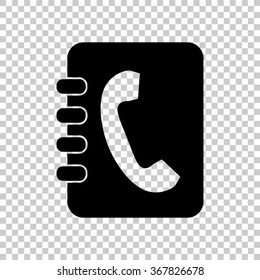 contacts book  - black vector icon