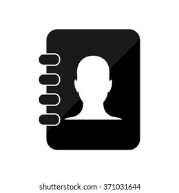 contacts book  - black vector icon