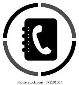 contacts book  - black vector icon