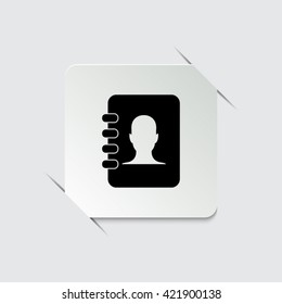 contacts book  - black vector icon