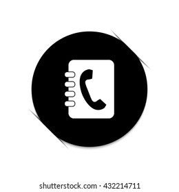 contacts book -  black vector icon