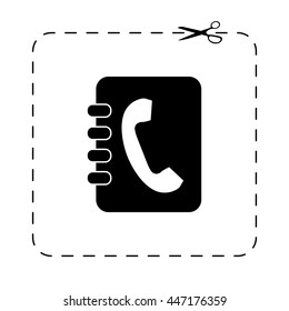 contacts book  - black vector icon