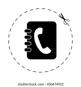contacts book  - black vector icon