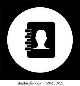 contacts book -  black vector icon