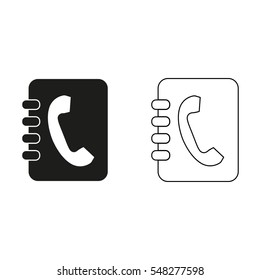 contacts book -  black vector icon