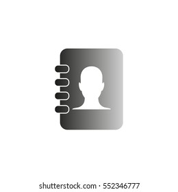 contacts book - black vector  icon
