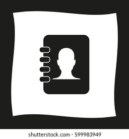 contacts book  - black vector icon