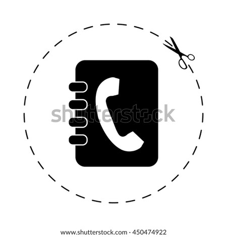 contacts book  - black vector icon