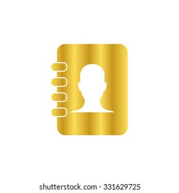 contacts book - gold vector icon