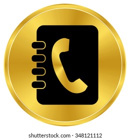 contacts book - gold vector icon