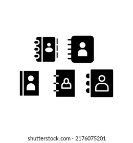 Contacts Book Icon Set Vector Symbol Design Illustration