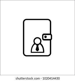 Contacts book icon in trendy flat style isolated on background. Contacts book icon page symbol for your web site design Contacts book icon logo, app, UI. Contacts book icon Vector illustration, EPS10.