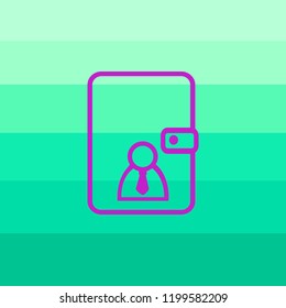 Icono del libro de contactos en estilo plano moderno aislado en segundo plano. Símbolo de la página de iconos del libro de contactos para el diseño del sitio web Símbolo del icono del libro de contactos, aplicación, interfaz de usuario. Icono del libro de contactos Ilustración del vector, EPS10.
