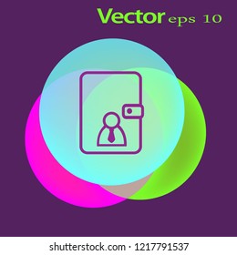 Contacts book icon in trendy flat style isolated on background. Contacts book icon page symbol for your web site design Contacts book icon logo, app, UI. Contacts book icon Vector illustration, EPS10.