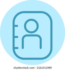 Contacts book, illustration, vector on a white background.