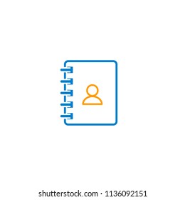 Contacts book line flat icon. Vector isolated illustration.