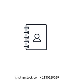 Contacts book outline icon. Vector isolated illustration.
