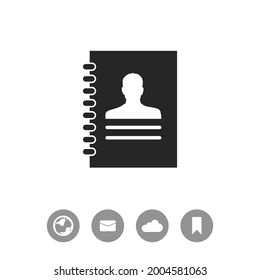 Contacts book vector black simple icon