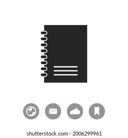 Contacts book vector black simple icon
