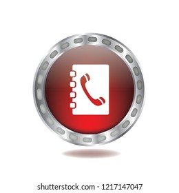 Contacts book vector button, web design element