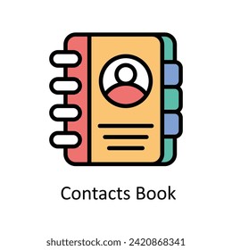Contacts Book vector Filled outline icon style illustration. EPS 10 File