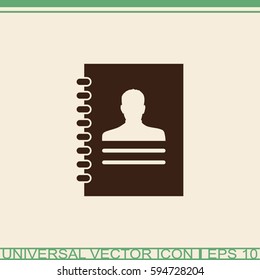 Contacts book vector icon.