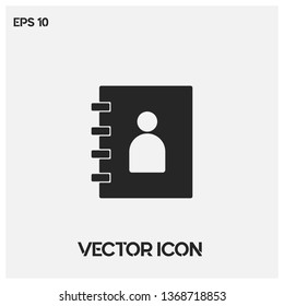 Contacts book vector icon illustration. Premium quality.