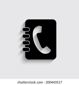 contacts book  - vector icon on a grey background