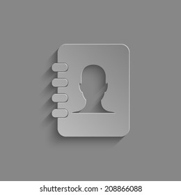contacts book  - vector icon on a grey background