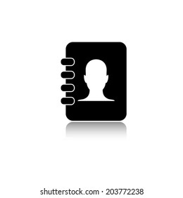 contacts book  - vector icon with shadow