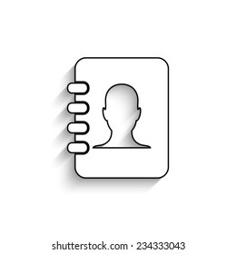 contacts book - vector icon with shadow