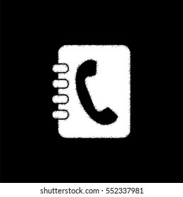 contacts book -  white vector icon