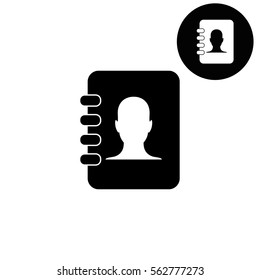 contacts book -  white vector icon