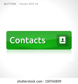 Contacts button template | vector design | business banner with symbol icon | website element | green