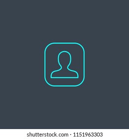 contacts concept blue line icon. Simple thin element on dark background. contacts concept outline symbol design from message set. Can be used for web and mobile UI/UX