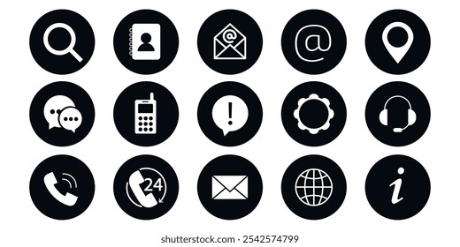 Contactos e iconos redondos de datos Big Set