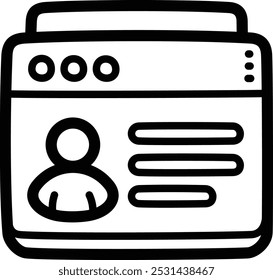 Contacts doodle vector icon and illustration