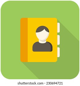 Contacts icon (flat design with long shadows)